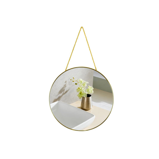 ZYGNHMO Round Wall Mirror Door Mirror PVC Plastic Frame (Gold, 11.8 inch)