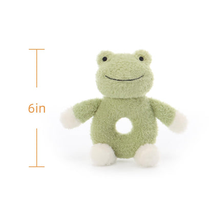 Apricot Lamb Baby Frog Soft Rattle Toy, Plush Stuffed Animal for Newborn Soft Over 0 Months (Frog, 6 Inches)