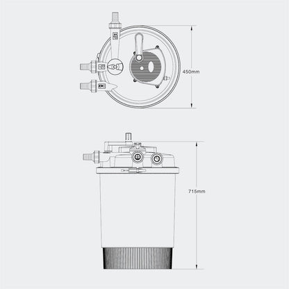 GRECH CPF-30000 Pond Bio Pressure Filter UVC 55-watt Up to 8,000 Gallons,Black