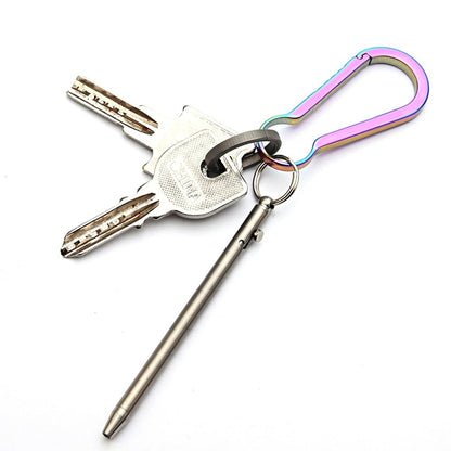 SZHOWORLD Mini Keychain Titanium Pen - Ultra Light Portable EDC Small Bolt Action, Outdoor Gadget Personality Creative Signature (Titanium Color)