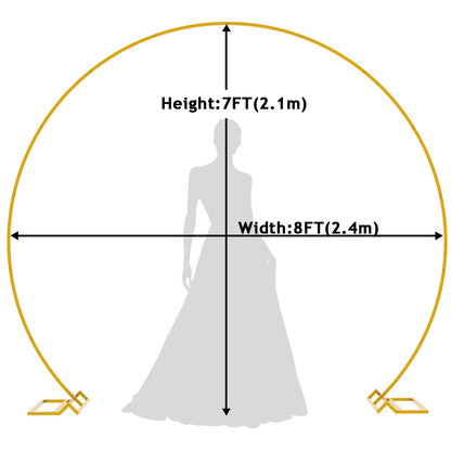 Wokceer Round Backdrop Stand 8FT Gold Wedding Arch Metal Circle Balloon Arch Stand for Birthday Party Wedding Bridal Shower Anniversary Ceremony