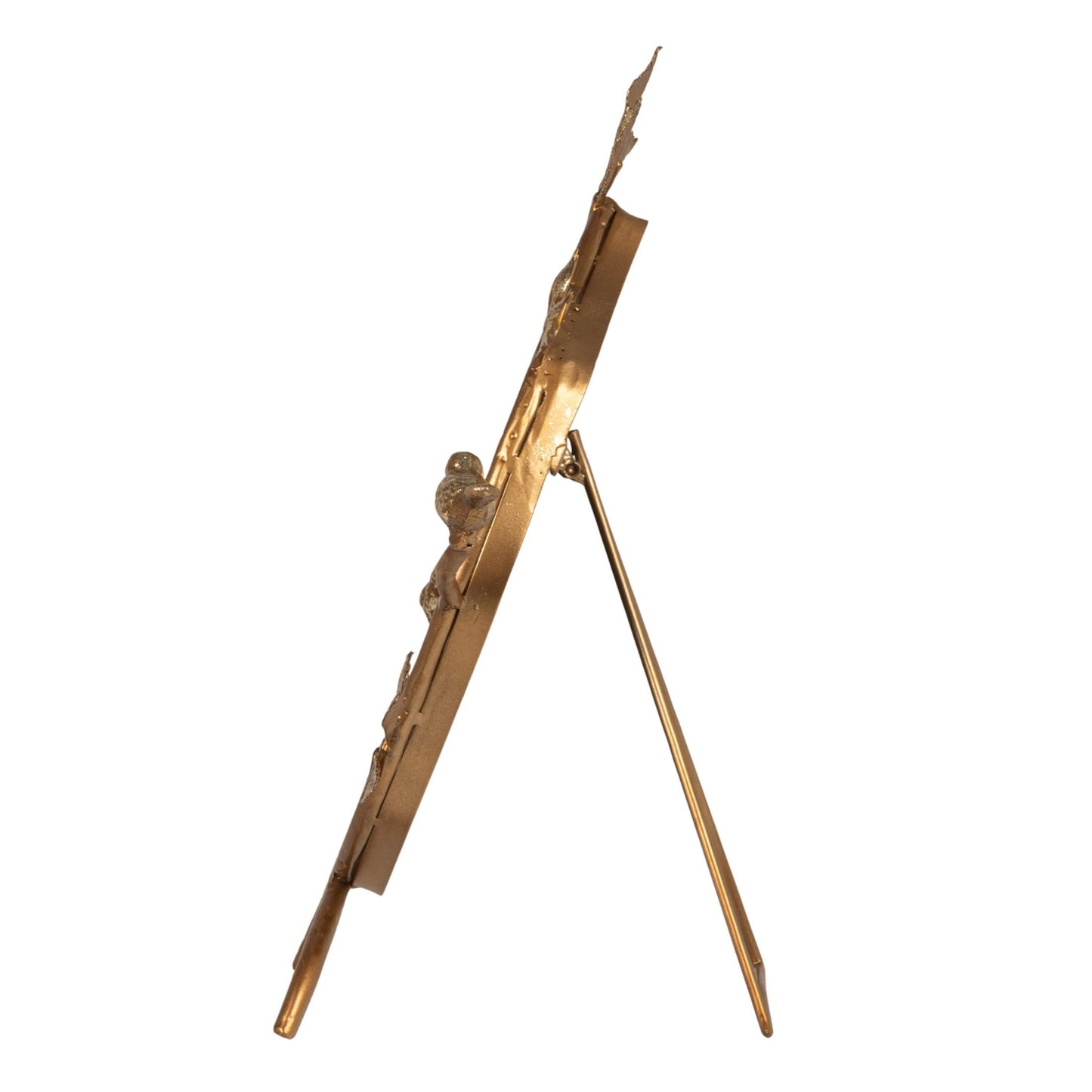 Creative Co-Op Metal Twig Framed Standing Mirror with Birds and Leaves, Gold