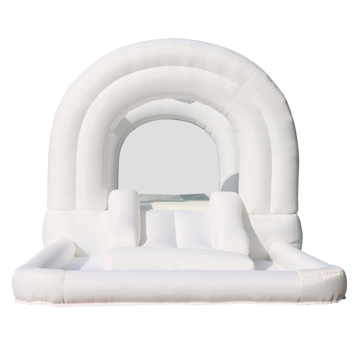 Bounceland Daydreamer Cloud Bounce House w/Ball Pit, Neutral Bouncer with Slide, 11.8 ft L x 6.9 ft W x 5.9 ft H, UL Blower Included, Basketball Hoop, 30 Pastel Plastic Balls, Trendy Bouncer for Kids
