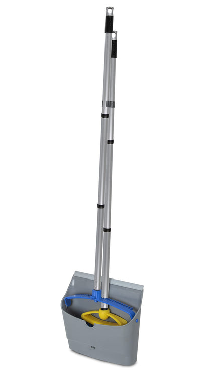 Broom with Dustpan Combo Set - Made in Italy, Broom and Dustpan Set with Long Handle | Durable Dust Pan & Broom Set for Home, Office & Commercial Cleaning