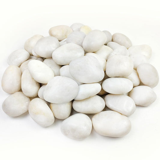 YISZM 20lbs Large River Rocks for Landscaping, 3-4" White Pebbles for Garden Design, Hand-Picked Smooth Stones for Fish Tank, Flower Pots, Indoor Water Fountains, Pathways, Backyard
