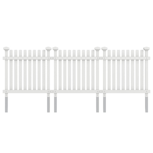 MELLCOM No Dig Garden Picket Fence, 3-Panel 24''W x 24''H Decorative Privacy Fence with Metal Stakes, Garden Fence Border for Backyard, Patio & Yard, White