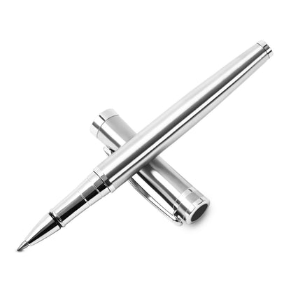 DSKPRTE Ballpoint pen with Gift Box, Luxury Writing Pen with 2 Extra Black Ink Refills Executive Pens Line width 0.5mm Business Pen Fancy Pen set for Men &Women. (Silver)