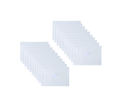 YESSART 5.5’’ x 8.5’’ Clear Plastic Envelopes Cutting Dies Stencil Crafts Paper File Index Cards Holder 20 Pack Hook Loop Closure