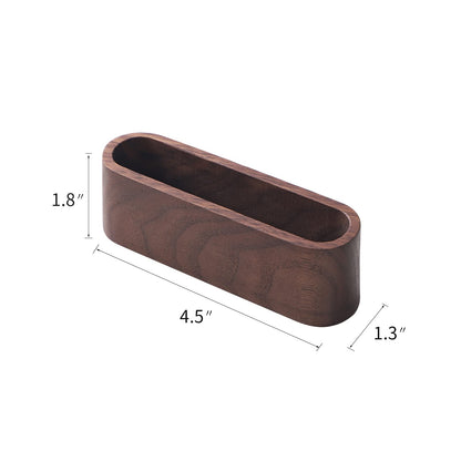 muso wood Business Card Holder for Desk Wooden Display Business Card Stand for Office Tabletop 4 Pack (Walnut)