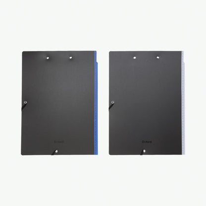 Oxford Clipboard Folio with Storage, 4 Pockets, Penholder, 2 Pack, 2 Color Combos (Gray/Black, Blue/Black), Great Nursing, Office, Classroom Clipboard (82177)