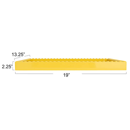 Creative Co-Op Sunny Wood Tray with Handles, Yellow