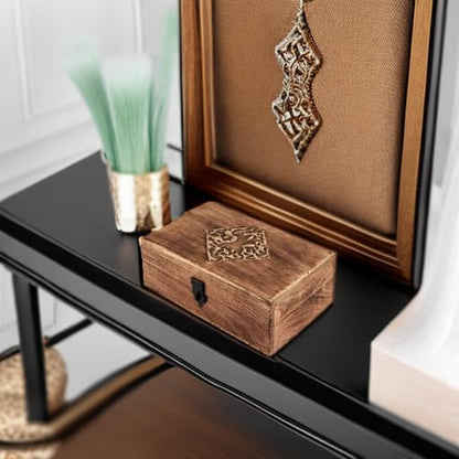 NIRMAN Handmade Wooden Jewellery Trinket Box Keepsake Storage Organizer with Hand Carved Celtic Design