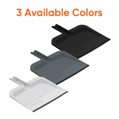 Superio Clip-On Dustpan with Rubber Lip - 10-inch Wide Durable Plastic Dust Pan with Comfort Grip Handle, 2-Pack (Grey)