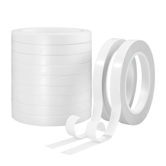 Lazydrop Double Sided Tape for Crafts Gifts Arts Photography Scrapbooking Tear-by-Hand,Paper Backing 1/2 Inch (11 Rolls)