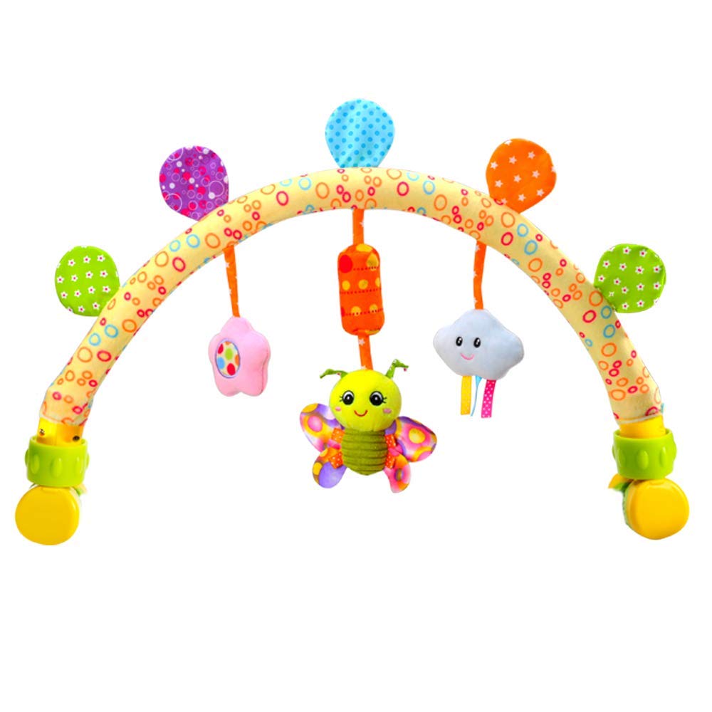 Caterbee Travel Arch Bassinet Toys for Infant & Toddlers, Baby Crib Stroller Accessory & Pram Activity Bar Toy for Senses and Motor Skills Development Indoor and Outdoor