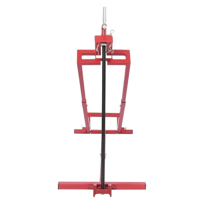 Lawn Mower Lift Jack,880 Lbs Capacity Telescopic Maintenance Jack Lawn Tractor Lift Tools Repair Bracket with Crank Handle,Foldable Ride on Lawn Tractor Lifter for Lawn Mowers and Garden Tractors,Red