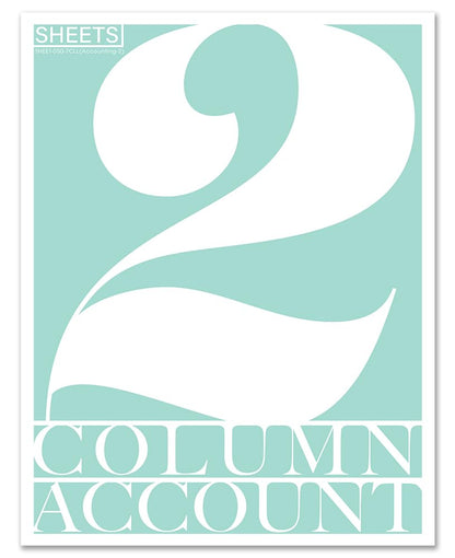 BookFactory 2 Column Ledger Sheets/Account Loose Paper/Accounting Paper (Two Columns Columnar Sheet Format) - 3 Hole Punched Loose Leaf Sheets, 50 Pgs, 8.5'' x 11'' (Made in USA)