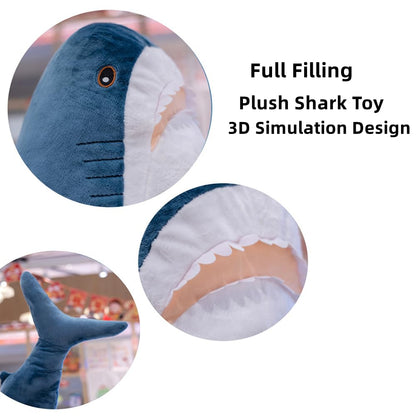 39.5-inch Plush Shark Toy Pillow, Giant Shark Stuffed Animal,Soft Shark Cushion Pillow Shark Plush Pillows,Chubby Stuffed Shark Toy - Children s Boys and Girls Room Decoration Bedtime Gift (Blue)