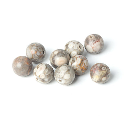 100Pcs Natural Stone 8mm Maifanite Round Loose Gemstone Energy Healing Beads Hole Size 1mm DIY Smooth Beads for Bracelet Necklace Earrings Jewelry Making