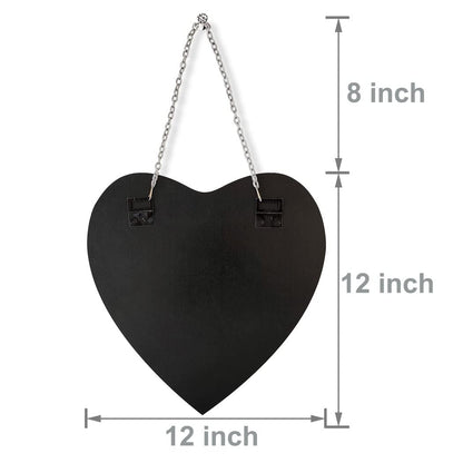 QMDECOR Heart Shaped Mirror with Iron Chain for Wall Decor 12x12 inch Wall Hang Real Glass Frameless Decorative Mirror Glam