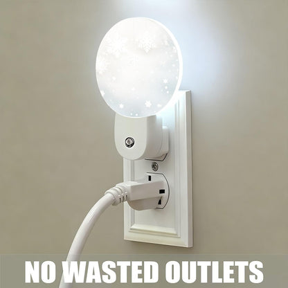 Olikked Plug-in Winter Wonder Snowflake Scene Night Light Snowy Landscape Nightlight with Dusk to Dawn Sensor, Auto On/Off 0.5W Energy-Saving LED Lighting for Men Women Boys Girls Gift