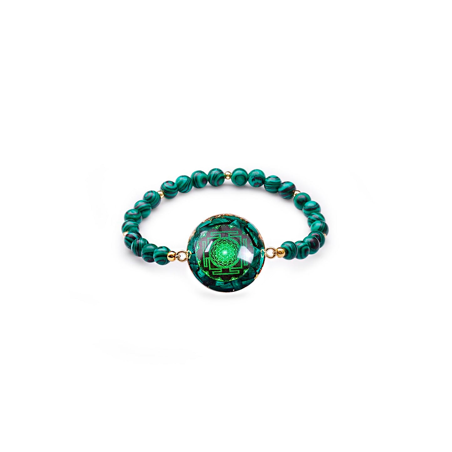 Day Day Up Malachite Bead Stretchy Bracelet for Women & Men, Orgonite Energy Healing Crystal Bracelet, Chakra Balancing Spiritual Jewelry (Style 4)