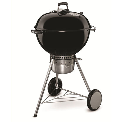 Weber Master-Touch Charcoal Grill, 22-Inch, Black – Premium Outdoor BBQ Grill with Tuck-Away Lid Holder & One‑Touch™ Cleaning System, Porcelain‑Enameled Kettle