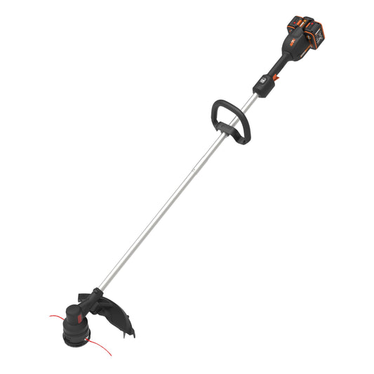 Worx Cordless String Trimmer, 15" Electric Weed Wacker with Dual-exit Bump-Feed Head, 25CC Gas-Like 40V Weed Eater with Brushless Motor, 2 × 4.0 Ah Batteries & Charger Included, WG185