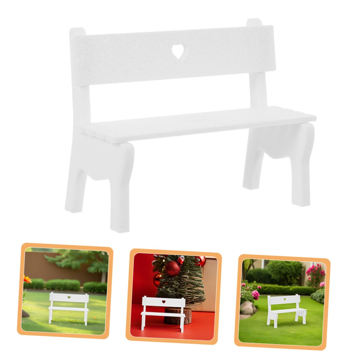 INOOMP 2pcs Mini Benches for Crafts: Miniature Garden Bench Seat - Dollhouse Furniture Ornament for Micro Landscape DIY Craft Displays and Park Scenes