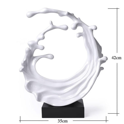 NENBOLEC Abstract Sculpture Decor Modern Art Gift Sea Wave Figurine Table Centerpiece Statue for Living Room Bedroom Office White 16.5 Inch