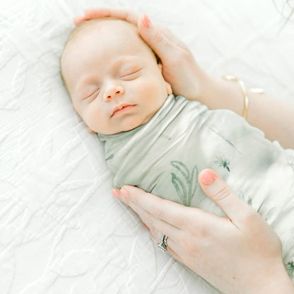 GRSSDER Baby Blankets Super Soft Jersey Knit Swaddle Blanket for Baby Girls and Boys, Double Layer Receiving Blankets 34 x 44 Inches Extra Large for Baby Show Gift, Watercolor Animals, Mint Green