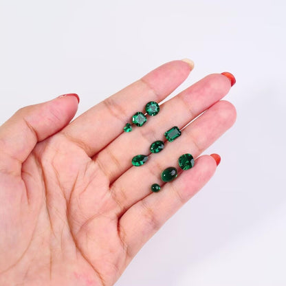 Arting Oval Heart Zambian Emerald 1CT WS Green Lab Cultivated Emerald Loose Cut Gemstone