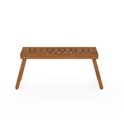 Furinno DALAM Patio Table, Folding Outdoor Side Table with Slatted Tabletop, Coffee Table, for Indoor, Balcony, Patio, Garden, Porch, Natural