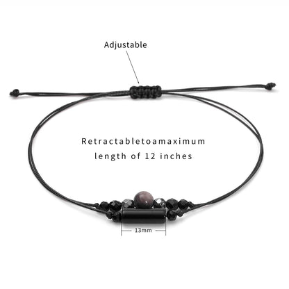 MTJAHPS Protection Bracelet, empath protection, black obsidian Crystals and Healing Stones Bracelet for Women ，Luck ，Anxiety and Stress Clam Bracelet (Triple Protection)