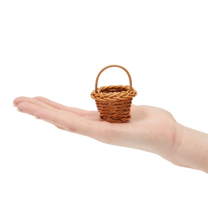 Juvale Mini Baskets Picnic Style with Handles - 1.75 x 1.75 x 2.7 in, Brown, Pack of 24, Traditional Style - Tiny Baskets for Craft, Birthday Party Favor & Baby Shower Favor