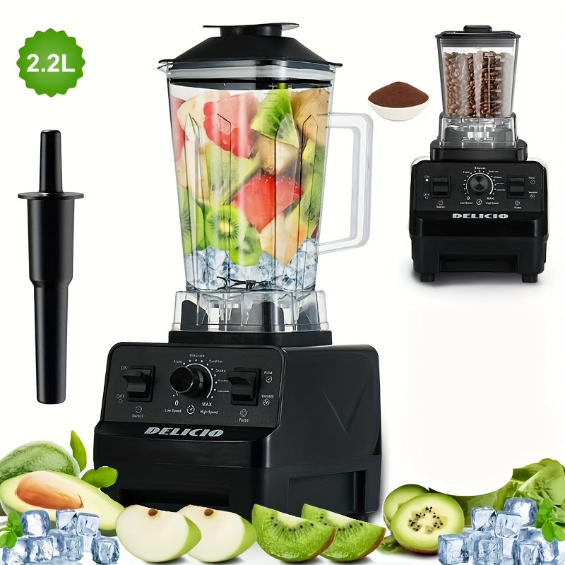 Delicio Countertop Blender, Mixer, Powelful Motor, With 2 Speeds And Pulse, Meets The Nutritional Needs Of The Whole Family, Easily Makes Smoothies, Milkshakes, Juices And Unlocks N Kinds Of Delicious Flavors, Blender For Kitchen, Licuadora