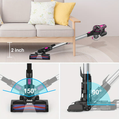 INSE Corded And Cordless Vacuum Cleaner For Home, 35-70KPA 6-in-1Rechargeable Powerful Handheld Vacuum Cleaner/Detachable Battery, Running Time 45 Minutes, 50.5 Oz Dust Cup, LED Brush, Vacuum Cleaners For Home, Hardwood Floor, Carpet And Pet Hair