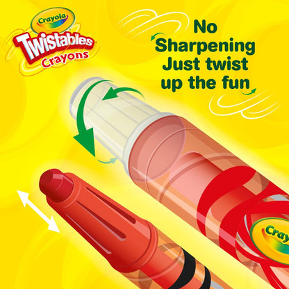 Crayola Mini Twistables Crayons for Kids (50ct), Back to School Supplies, No Peel Crayons for Coloring Books, Gift for Toddlers & Kids, Arts & Crafts, 3+