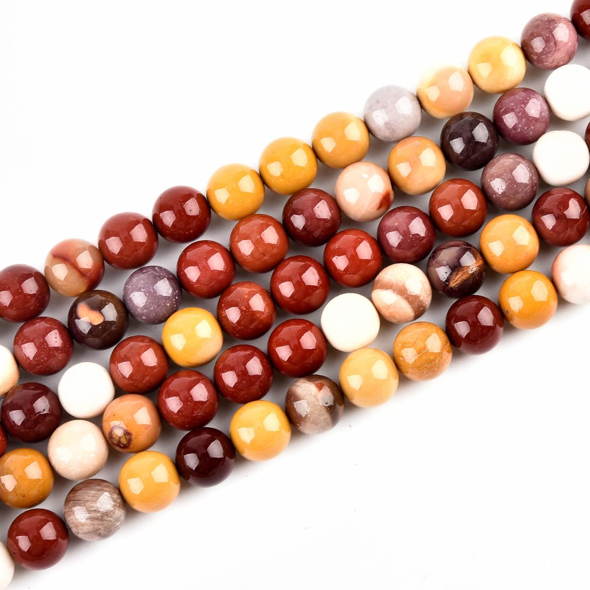 LIFAVOVY Mookaite Jasper Beads for Jewelry Making Natural Gemstone Semi Precious 10mm Round 15 inch(37-39pcs)