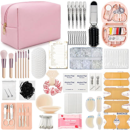 Emergency Kit for Women – Mini Emergency Kit with 50+ Essentials, Bridal & Wedding Day Survival Kit, Travel Safety Kit, Compact Women’s Emergency Kit