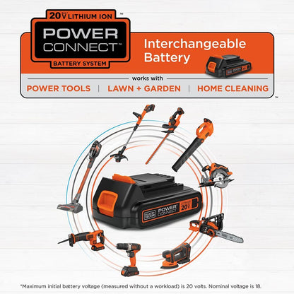 BLACK+DECKER 20V MAX POWERCONNECT 1.5 Ah Lithium Ion Battery, 2 Pack, Cordless Tool Battery Packs, Charger Sold Separately (LBXR20-OPE2)