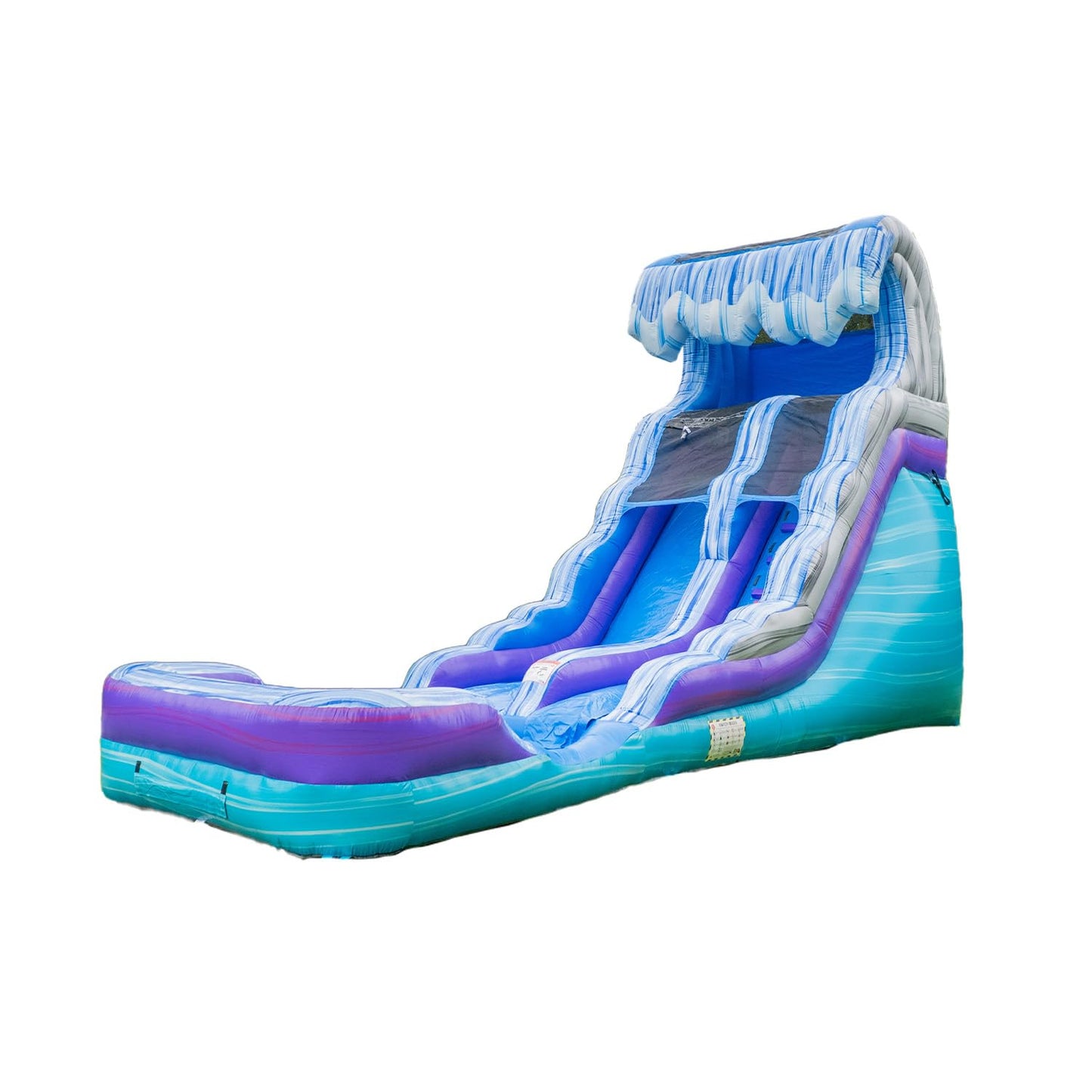 HeroKiddo 16ft Tall Ocean Wave Inflatable Water Slide with Attachable Pool & Blower, 24ft Long Commercial Grade PVC, Heavy Duty Wet/Dry Slide for Kids & Adults,Front Load Entry for Easy Supervision