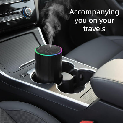 Waterless Essential Oil Diffuser, 7 Colors LED Light, Battery Powered Mini Scent Air Machine, Aromatherapy Mist Diffuser for Home Room Car Office，Black Aluminum Alloy (Black) (Black)