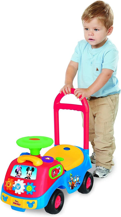 Kiddieland Mickey & Friends Activity Ride-On with Music, Lights & Sounds, Toy Phone, Steering Wheel, Toddler Push Car for Ages 12–36 Months, Battery Powered