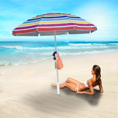 TFTSR Patio Beach Umbrella Sand Anchor Hanging Hook Set,Base with Adjustable Screw,One Size Fits All,Hang Objects and Stand Strong Winds