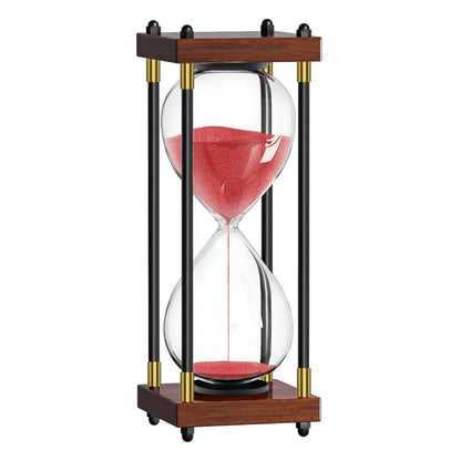 Sand Timer 60 Minute, 60 Min Hourglass Red Sand Clock, 1 Hour Wooden Retor Hour Glass, One Hour Sandglass, Reloj de Arena, Creative, Decoration, Office