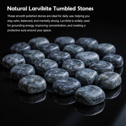 Crocon® 1LB Larvikite Tumbled Stones and Crystals bulk 2000+ Carats Natural Crystal Kit for Reiki Healing Crystal Polished, Tumble Stones, Chakra Balancing, Reiki Gift, Home Decor Size : 2025 mm"