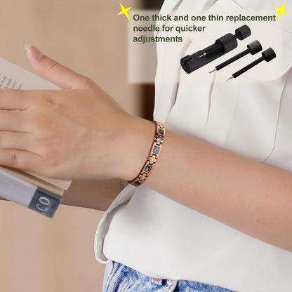 MagEnergy Magnetic Bracelet for Women, Titanium Steel Strength Magnetic Bracelet with Sizing Tool, Adjustable Jewelry Gifts (Rose Gold)