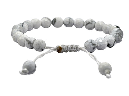 Amazing Gemstone Howlite Bracelet for Women - Chakra Mens Bracelet Protection Crystals and Healing Stones - Blessing Spiritual Meditation Gift Christmas Stocking Stuffers