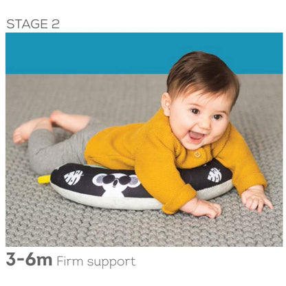 Taf Toys 2-in-1 Tummy Time Support Toy for Newborns & Infants, Soft Panda Support Toy with High-Contrast Crinkle, Baby Development Toy for Neck & Arm Support, Sensory Activity Mat 0-6M